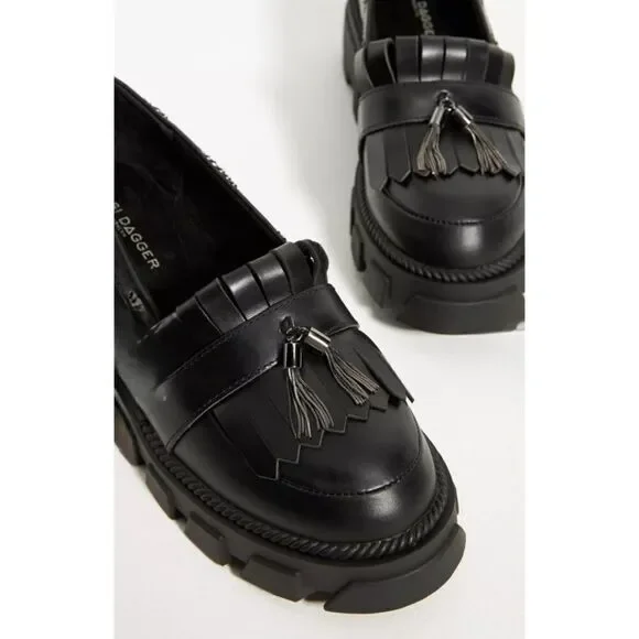 Anthropologie Kelsi Dagger Brooklyn Burke Flats Lug Loafer Size 7.5 NWT